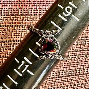 Fragrant Jewels Silver Ring with Black Multicolor Gem